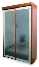 Шкаф-купе двухдверный с рисунком на зеркале в прихожую (ширина 138 или 152 см) с фасадом №21