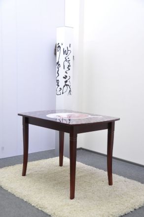 Обеденный стол с фотопечатью Франк-2 (рисунок 128 - кофе, ножки D вишня)