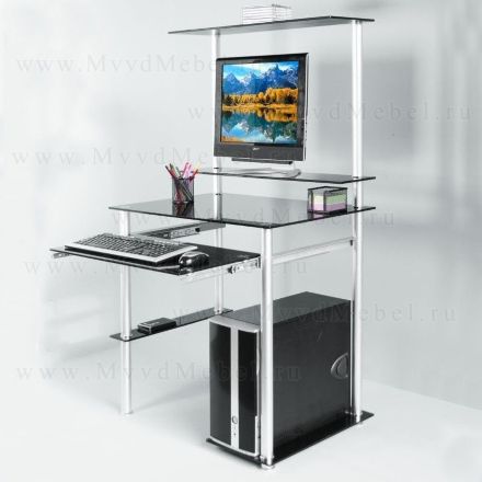 Компьютерный стол G004NG5 чёрное стекло