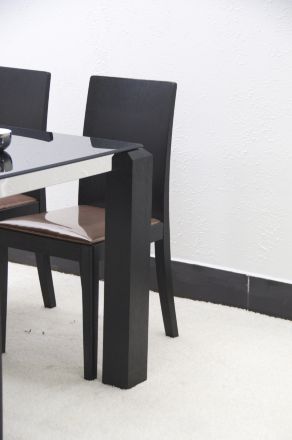 Стол обеденный А909АХL чёрный стеклянный прямоугольный