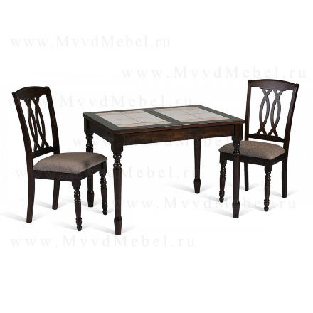 Стол раздвижной LT T13300 Cappuccino #C69/ плитка 2 тона - Lily White, Antige Leather
