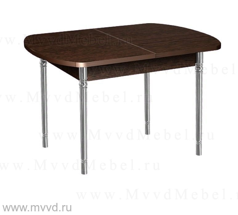 Обеденный стол раскладной со скруглением, модель "Орфей-10", цвет дуб венге