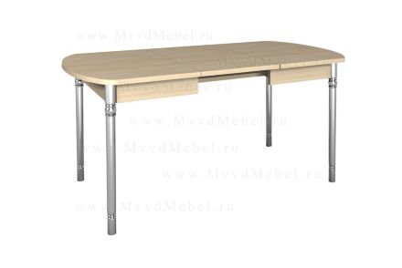 Обеденный стол раскладной со скруглением, модель &quot;Орфей-10&quot;, цвет дуб кобург