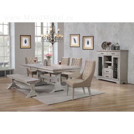 Стол раздвижной LT T18577 Wire Brush Grey #G538/ Warm Grey #G539 серый брашированный
