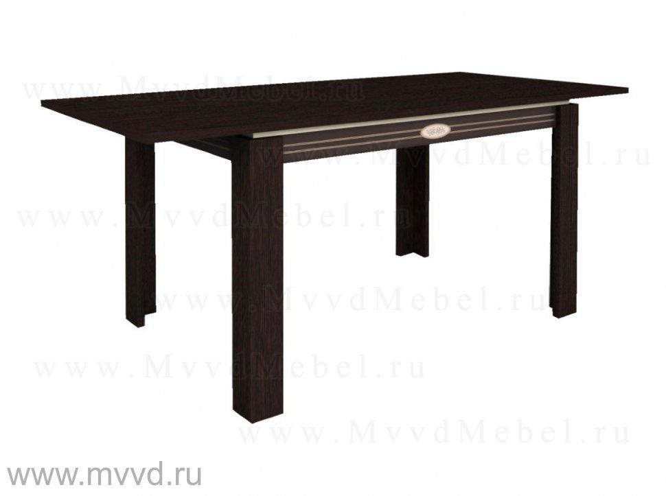 Обеденный стол раздвижной, модель "Орфей-14.11", цвет дуб венге/клён танзай