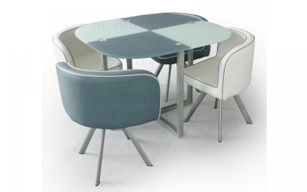 Стол стеклянный цветной BE-DТ327 серый/матовый