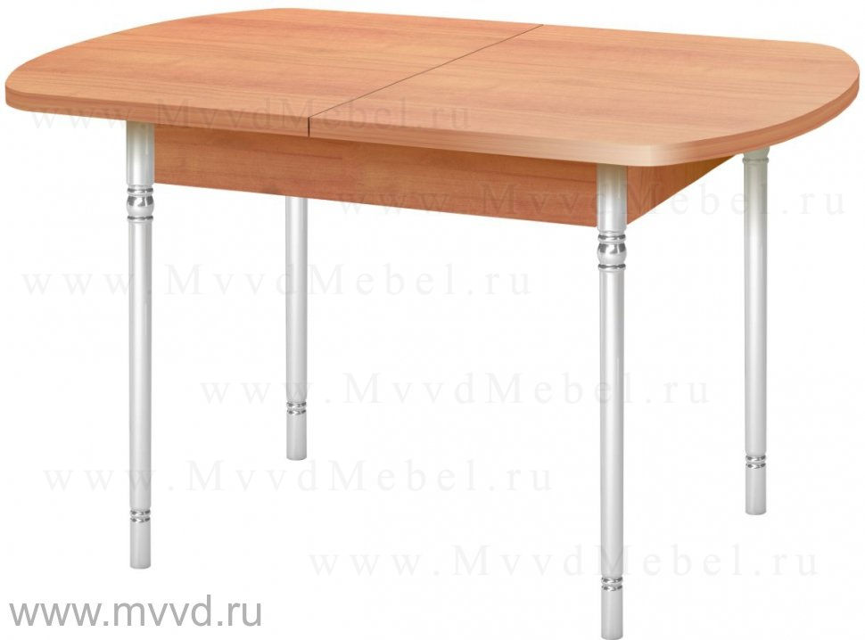 Обеденный стол раскладной со скруглением, модель "Орфей-10", цвет ольха