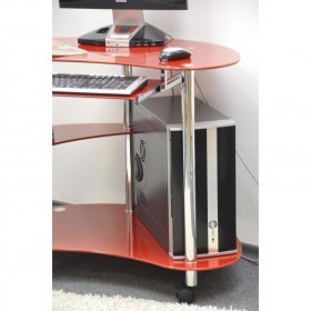 Компьютерный стол V283 стеклянный красный