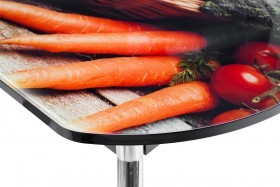 Стол раздвижной SIENALE-Овощи стеклянный с фотопечатью