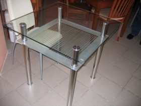 Стол кухонный F-11 (Эдель-11) стекло прозрачное квадратный