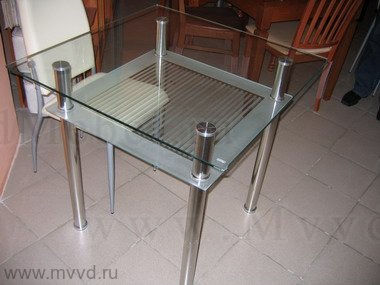 Стол кухонный F-11 (Эдель-11) стекло прозрачное квадратный