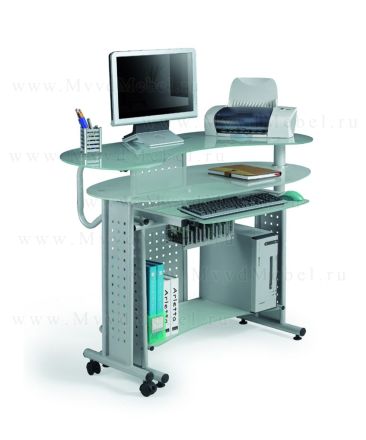 Компьютерный стол трансформер стеклянный SB-Т400М с выкатной столешницей, стёкла матовые (SB)