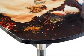Стол раздвижной SIENALE-Специи стеклянный с фотопечатью