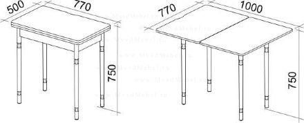 Обеденный стол раскладной с ящиком (нишей), модель &quot;Орфей-8&quot;, цвет ольха