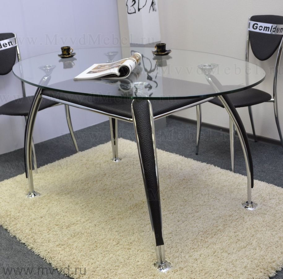 Обеденный стол В2087-3 чёрный овальный