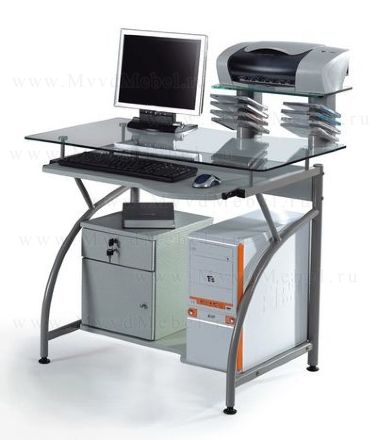 Стеклянный компьютерный стол SB-Т1025М стекло прозрачное (SB)