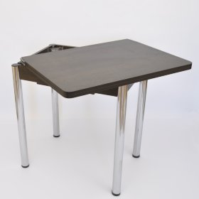 Стол для кухни Ломберный Т80х60 венге с ящиком ноги хром