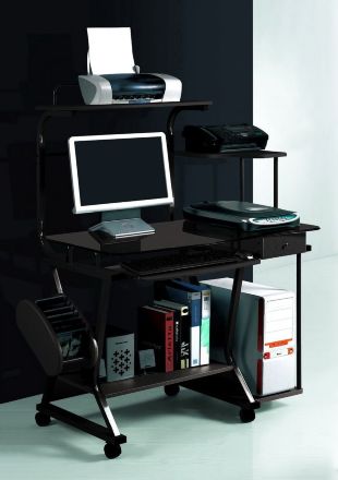Стеклянный компьютерный стол SB-Т240В стекло чёрное (SB)