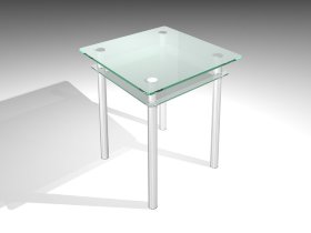 Квадратный обеденный стол АТЛАНТ-502 матовое стекло (GT-AD)