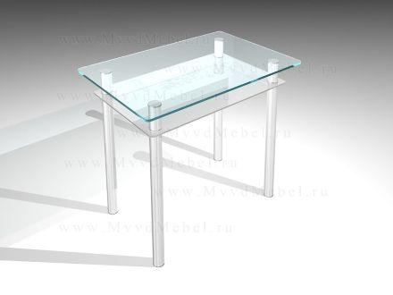 Прямоугольный обеденный стол АТЛАНТ-1 бесцветное стекло (GT-AD)