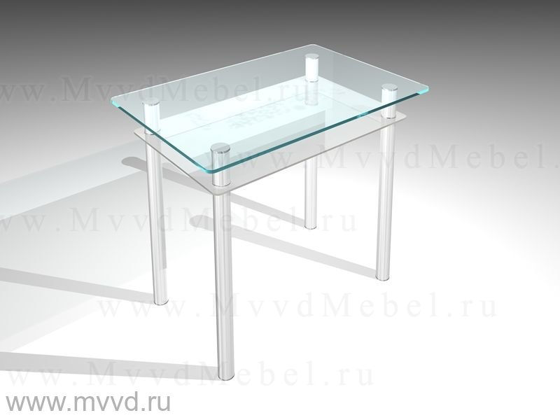 Прямоугольный обеденный стол АТЛАНТ-1 бесцветное стекло (GT-AD)
