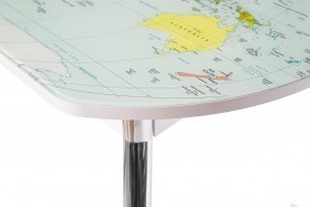 Стол раздвижной SIENALE-Карта-мира стеклянный с фотопечатью