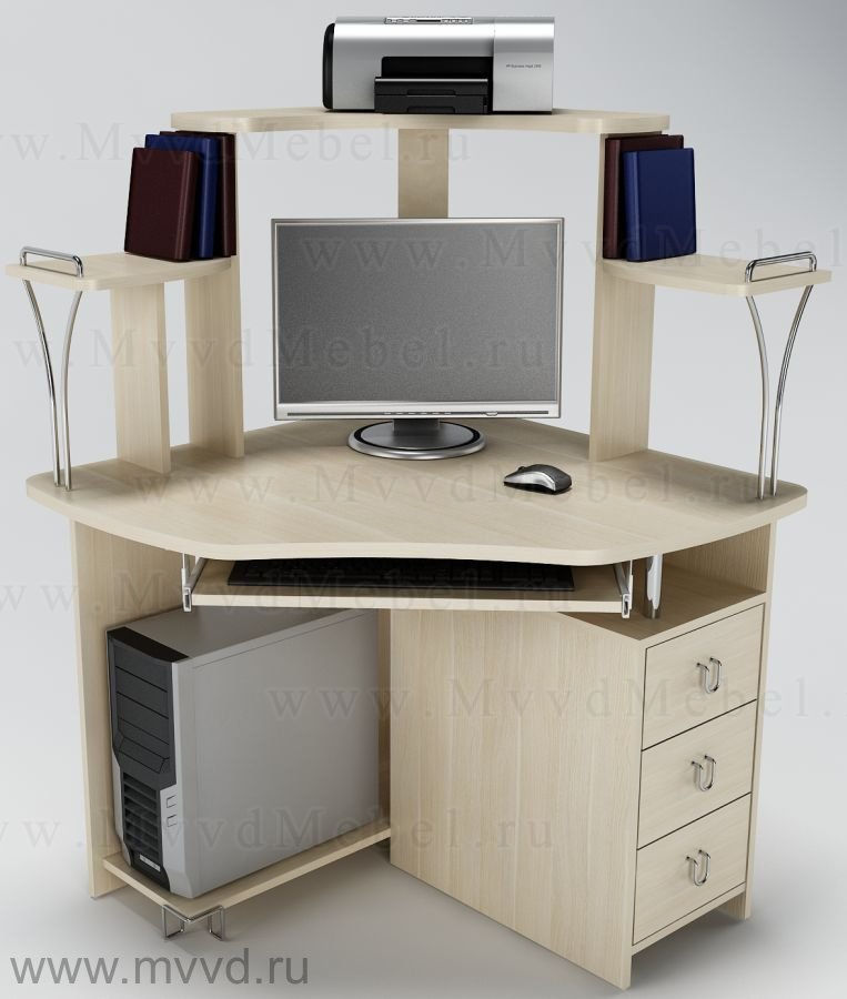 Компьютерный стол угловой из ДСП, модель "Фортуна-35", цвет Дуб Кобург