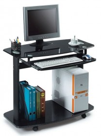 Стеклянный компьютерный стол SB-T1219B чёрное стекло (SB)