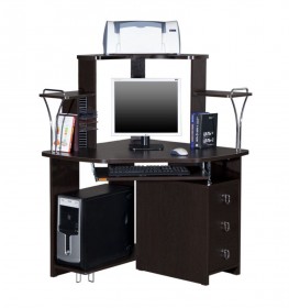 Компьютерный стол угловой из ДСП, модель &quot;Фортуна-35.1&quot;, цвет Дуб Венге