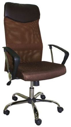 Офисное кресло с эргономичной спинкой H-935L-2R коричневое (BM)