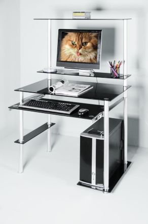 Компьютерный стол D94NG5 чёрное стекло