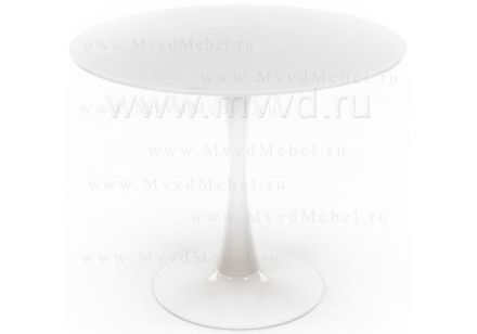 Стол круглый TULIP-DT1-718 dia.90 супер белый стеклянный