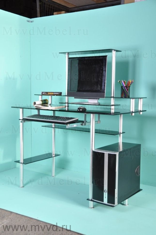 Компьютерный столы D99G5 чёрное стекло