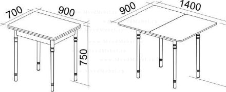 Обеденный стол раскладной с ящиком (нишей), модель &quot;Орфей-9&quot;, цвет ольха