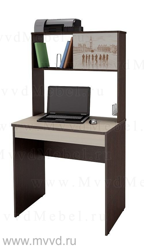 Компьютерный стол с надстройкой, модель "Орион-5.10" цвет Дуб Венге, цвет столешницы Дуб Кобург