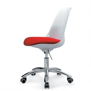 Кресло компьютерное дизайнерское белое с красной подушкой A711-5 (BM)