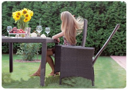 Комплект садовой мебели LAVRAS-165 cтол и 4-ре кресла с регулируемой спинкой (BF)