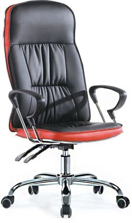 Кресло компьютерное офисное SB-А501 чёрное с красными вставками (SB)