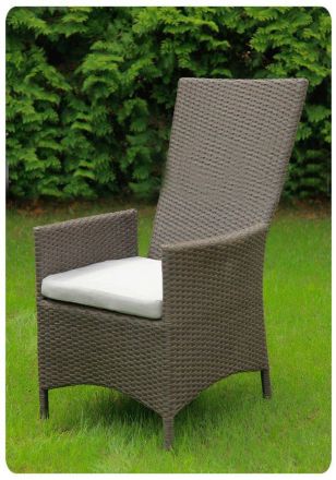 Стул-кресло LAVRAS коричневое регулируемое - алюминий/искусственный ротанг (BF)
