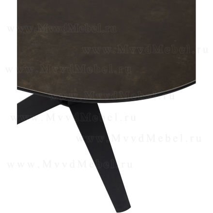 Стол круглый раздвижной ILLINOIS-110 Spanish Ceramic Dark Grey керамика + стекло