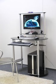 Компьютерный стол стекляный D97G5 чёрный Уценка Самовывоз
