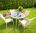 Комплект садовой мебели MONACO бежевый стол и 4-ре стул с подлокотниками (BF)