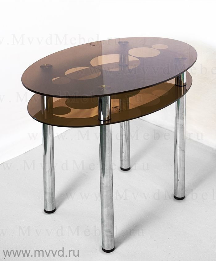 Стол на заказ кухонный стеклянный Эдель-25 с рисунком или фотопечатью