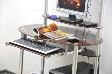 Компьютерный стол стеклянный D97G8 коричневый Распродажа