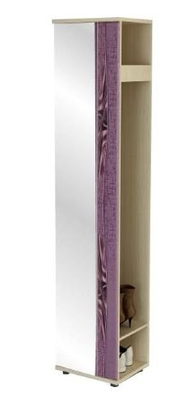 Маленькая прихожая в коридор Маргарита (комплект 105 см), цвет Дуб Кобург с фасадами Дуб Кобург и Синга Баклажан