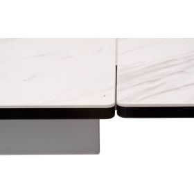 Стол раздвижной SPYDER 160 Marbles KL-99 матовый белый мрамор, итальянская керамика