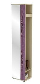 Прихожая в коридор Маргарита (комплект 165 см), цвет Дуб Кобург с фасадами Дуб Кобург и Синга Баклажан