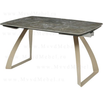 Стол раздвижной ECLIPSE-137 мрамор малахит HT-055 стекло + керамика