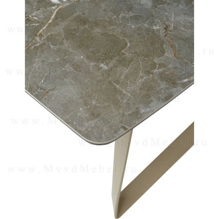 Стол раздвижной ECLIPSE-137 мрамор малахит HT-055 стекло + керамика