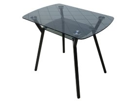 Прямоугольный обеденный стол КАМЕЛИЯ-3/22 серый с алмазной гравировкой  (GT-AD)